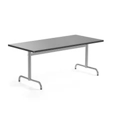 Pöytä PLURAL 1600x800x720 mm, ääntä vaimentava linoleumi, tummanharmaa, hopeanharmaa