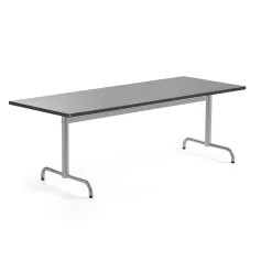 Pöytä PLURAL 1800x800x720 mm, ääntä vaimentava linoleumi, tummanharmaa, hopeanharmaa