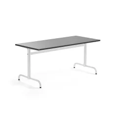 Pöytä PLURAL 1600x700x720 mm, ääntä vaimentava linoleumi, tummanharmaa, valkoinen