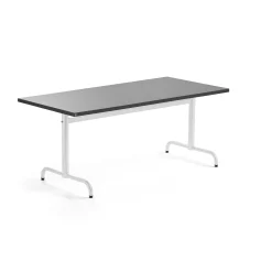Pöytä PLURAL 1600x800x720 mm, ääntä vaimentava linoleumi, tummanharmaa, valkoinen