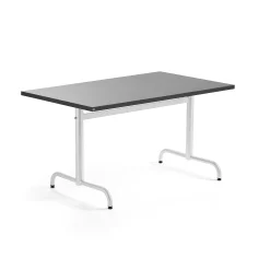 Pöytä PLURAL 1200x800x720 mm, ääntä vaimentava linoleumi, tummanharmaa, valkoinen
