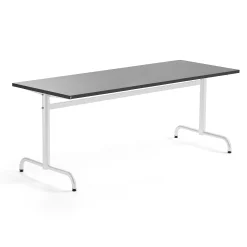 Pöytä PLURAL 1800x700x720 mm, ääntä vaimentava linoleumi, tummanharmaa, valkoinen