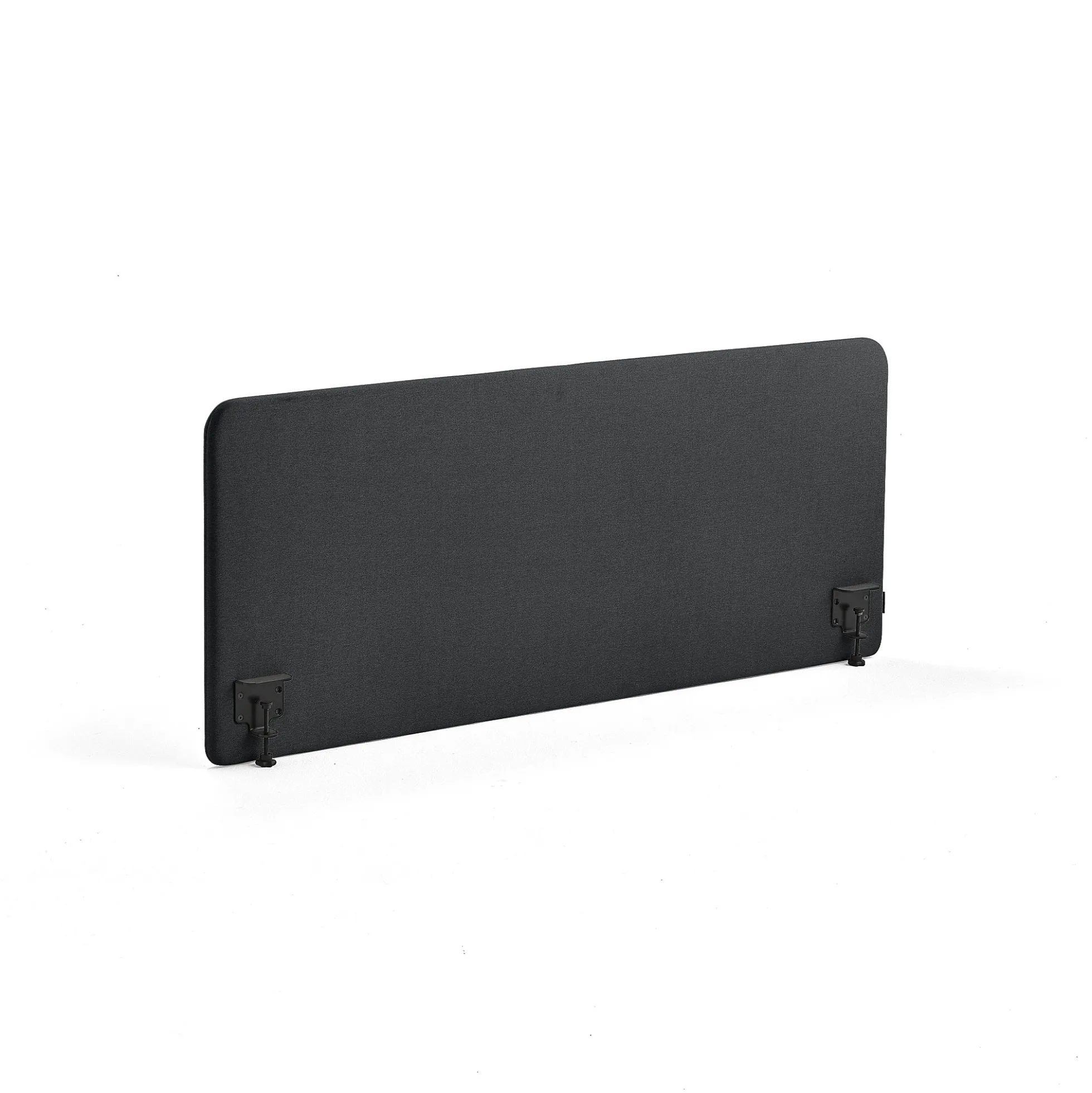 Pöytäsermi ZONE Mustat kiinnikkeet, 1600x650x36 mm, kangas Rivet, antrasiitinharmaa