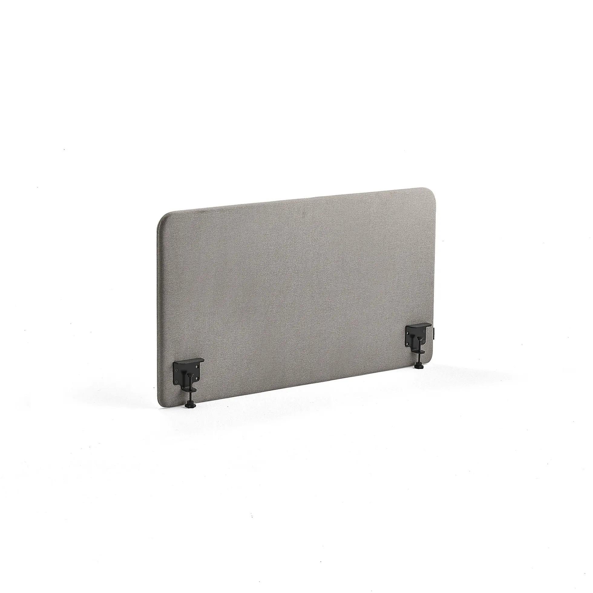 Pöytäsermi ZONE Mustat kiinnikkeet, 1200x650x36 mm, kangas Rivet, hopeanharmaa