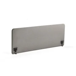 Pöytäsermi ZONE Mustat kiinnikkeet, 1800x650x36 mm, kangas Rivet, hopeanharmaa