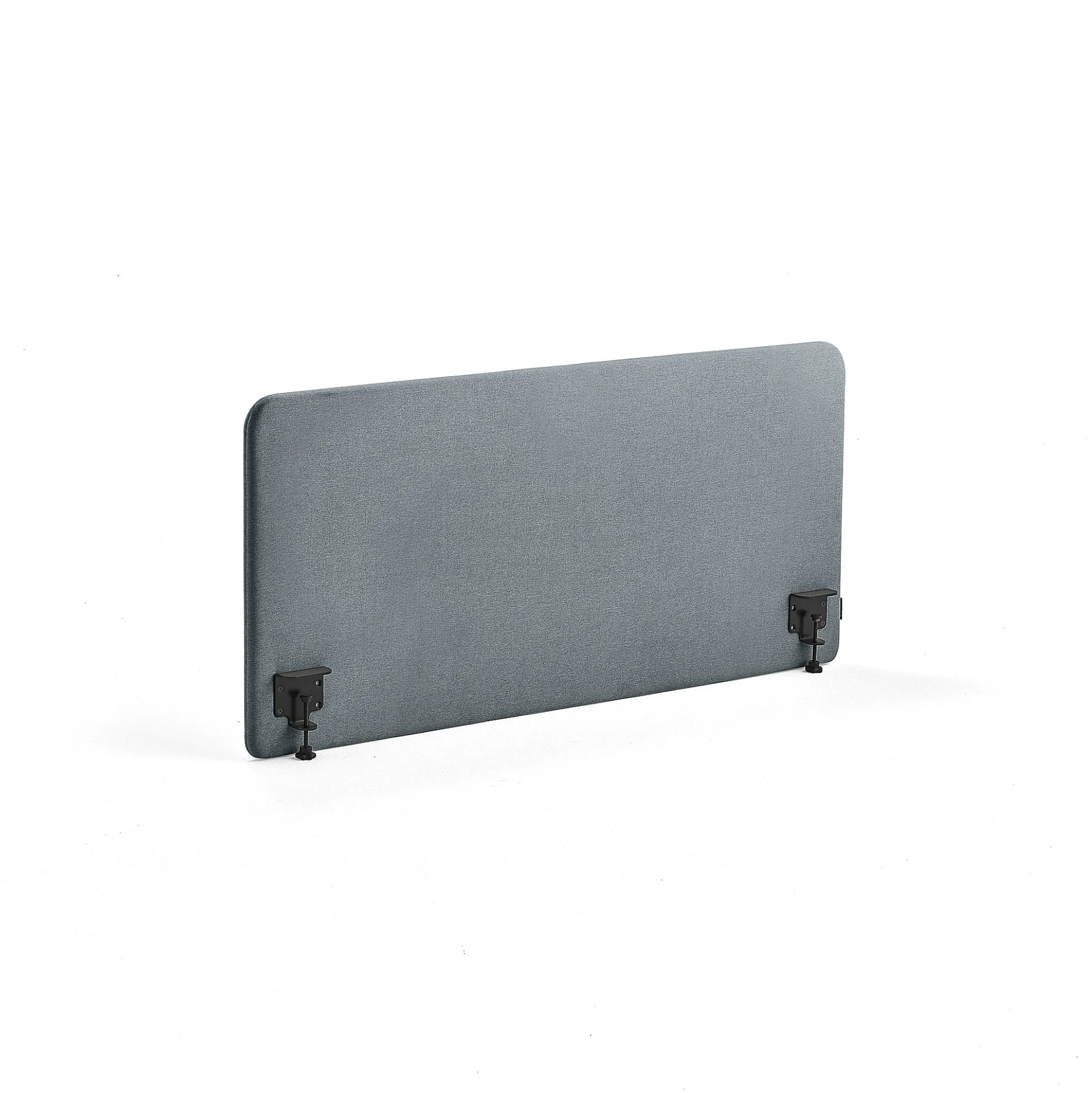 Pöytäsermi ZONE Mustat kiinnikkeet, 1400x650x36 mm, kangas Rivet, siniharmaa