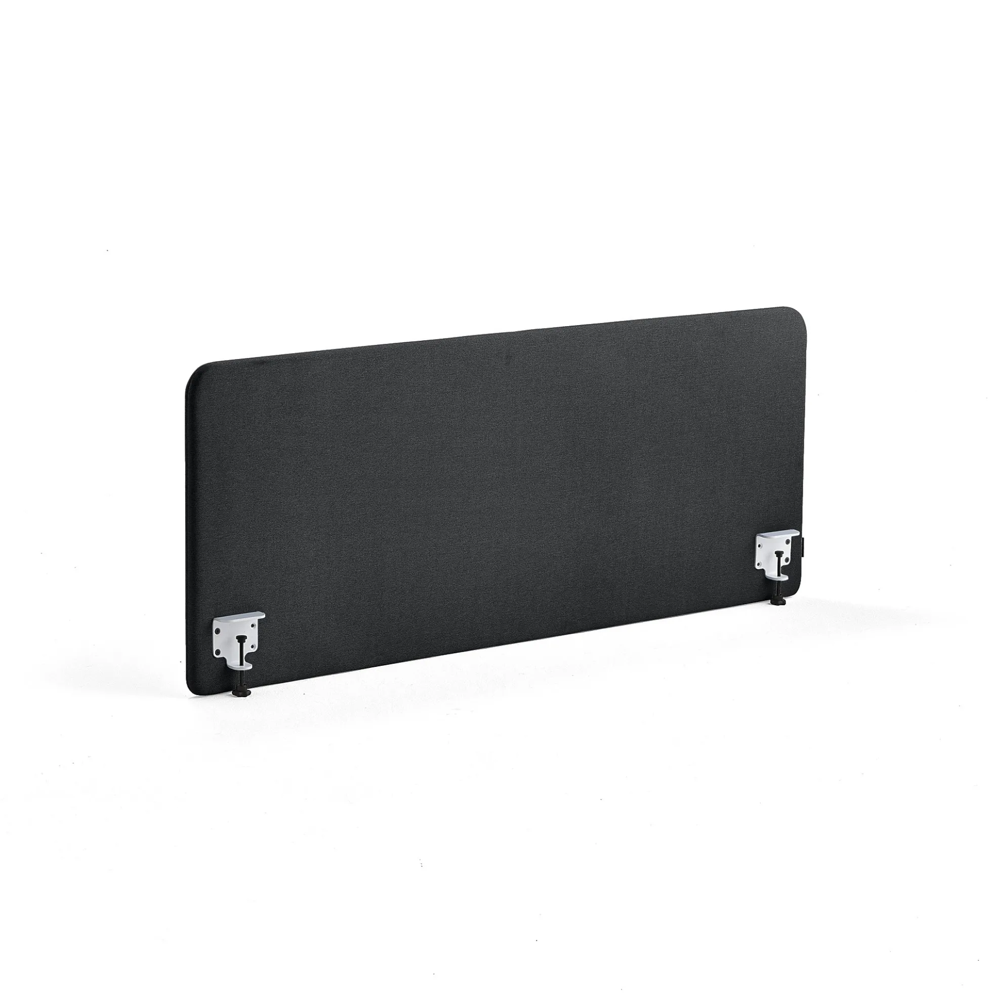 Pöytäsermi ZONE Valkoiset kiinnikkeet, 1600x650x30 mm, kangas Rivet, antrasiitinharmaa
