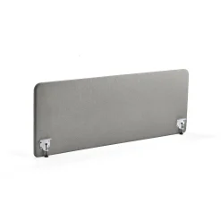 Pöytäsermi ZONE Valkoiset kiinnikkeet, 1800x650x30 mm, kangas Rivet, hopeanharmaa