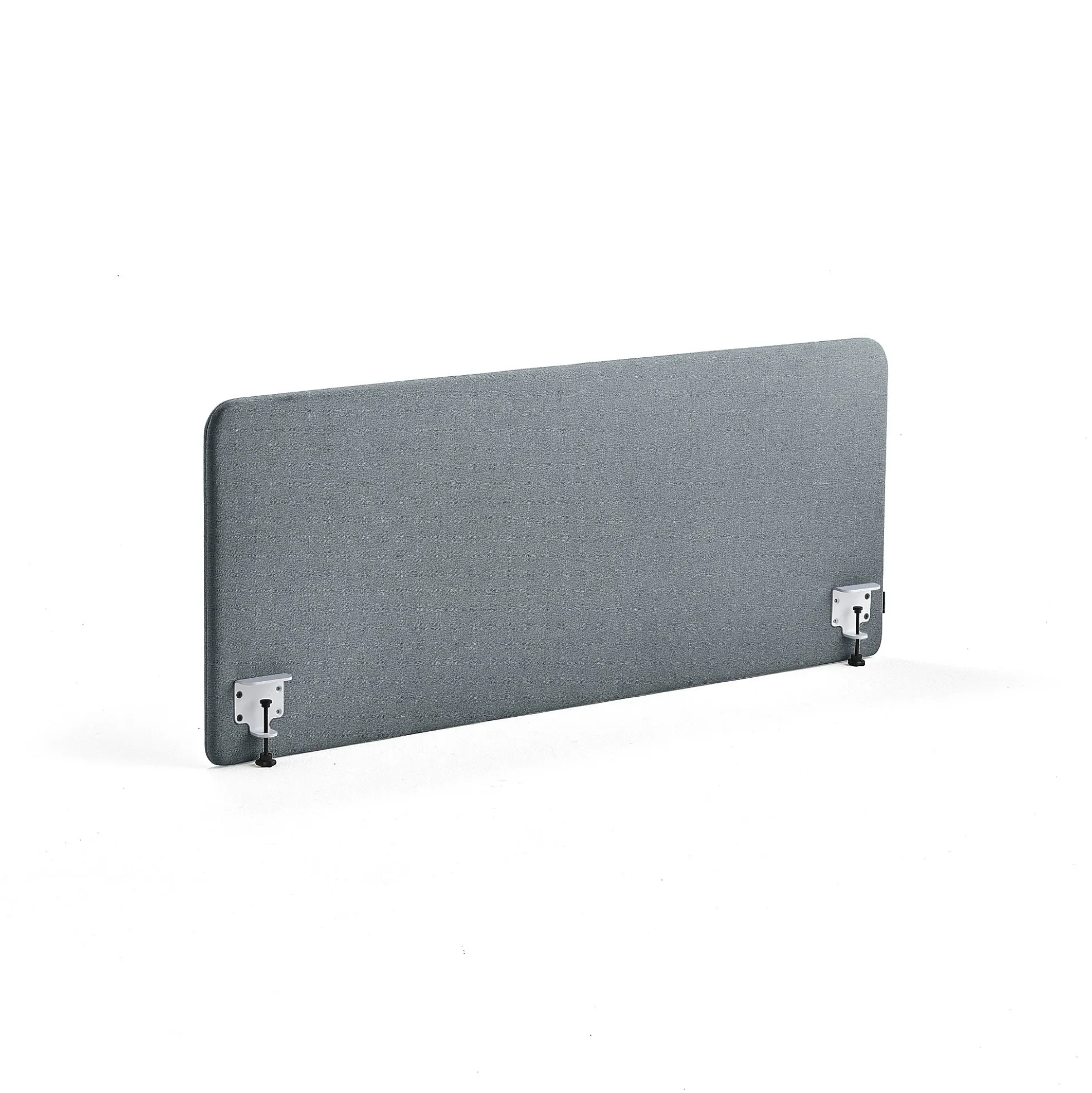 Pöytäsermi ZONE Valkoiset kiinnikkeet, 1600x650x30 mm, kangas Rivet, siniharmaa