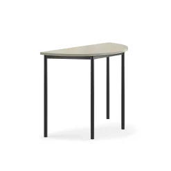 Pöytä SONITUS Ääntä vaimentava linoleumi, puoliympyrä, 1200x600x900 mm, vaaleanharmaa, antrasiitinharmaa