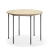 Pöytä SONITUS Ääntä vaimentava linoleumi, pyöreä, Ø 1200x900 mm, beige, hopeanharmaa