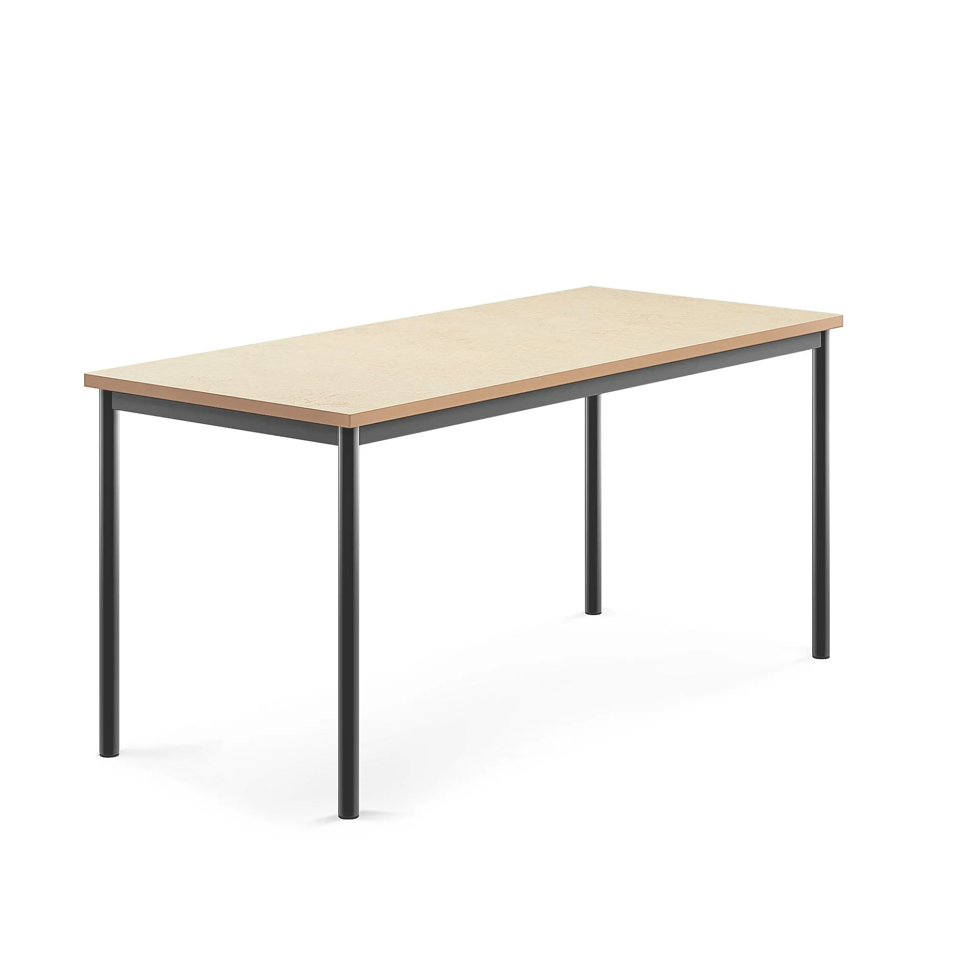 Pöytä SONITUS Ääntä vaimentava linoleumi, 1600x700x720 mm, beige, antrasiitinharmaa