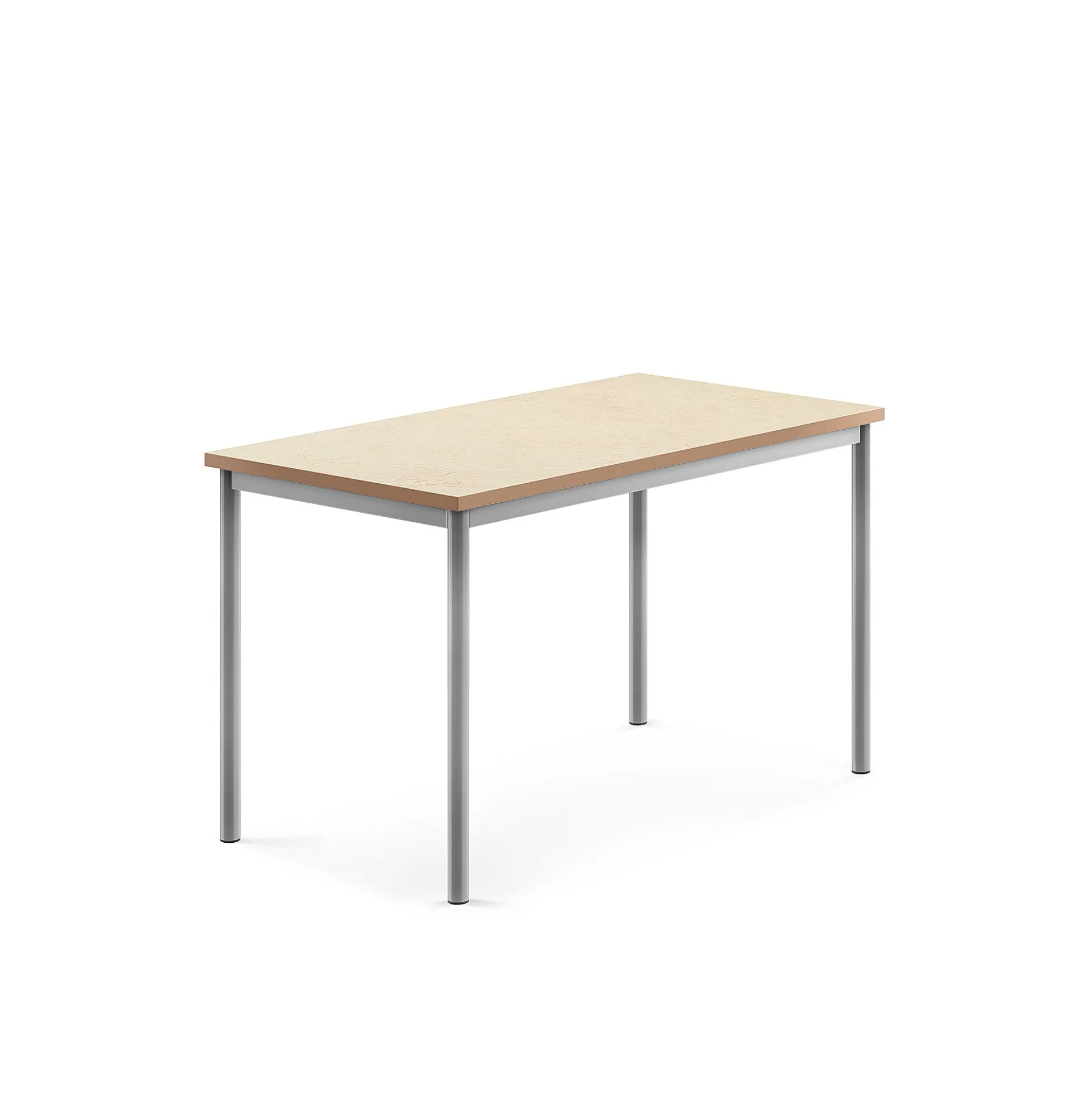 Pöytä SONITUS Ääntä vaimentava linoleumi, 1200x700x720 mm, beige, hopeanharmaa