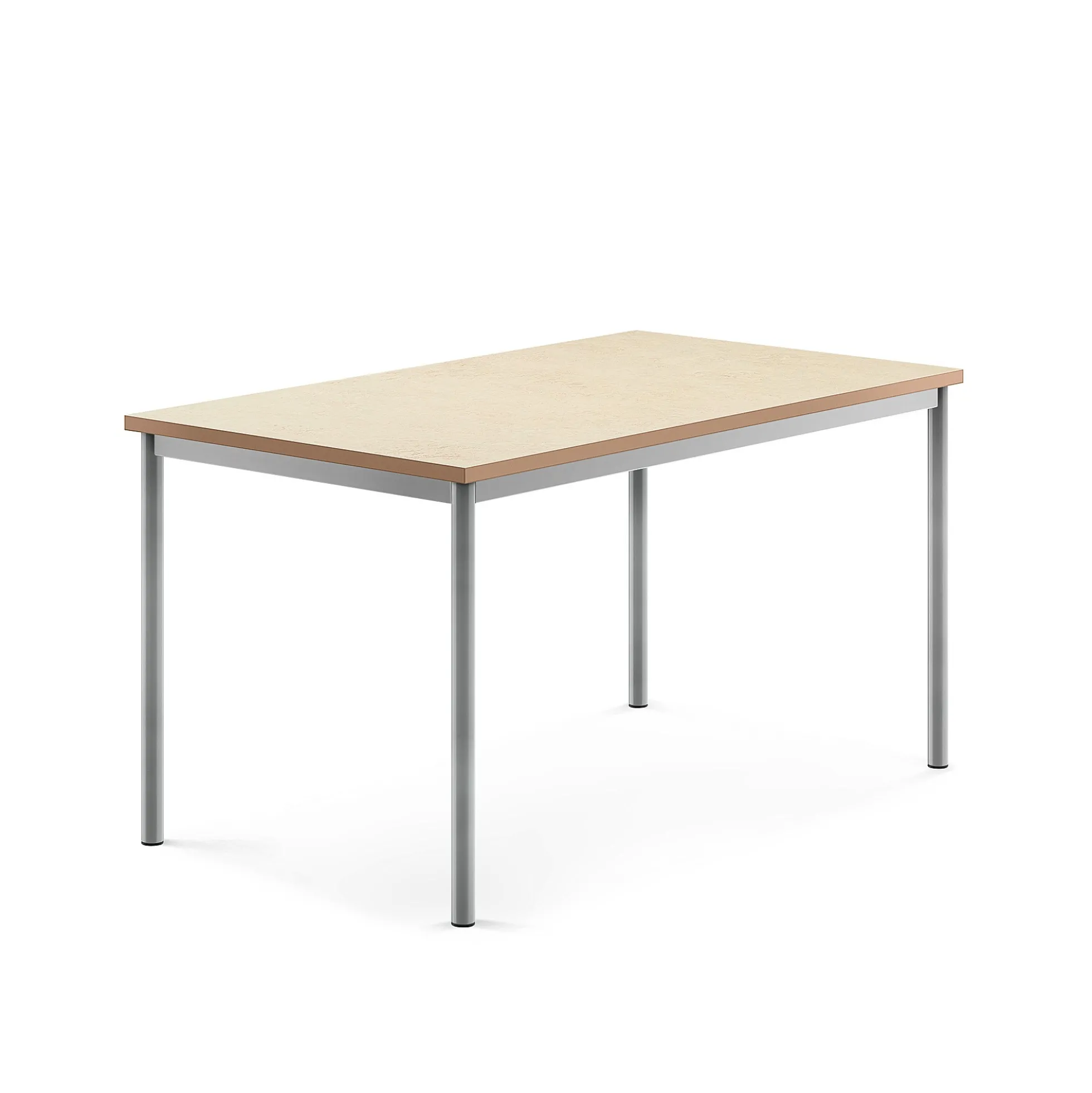 Pöytä SONITUS Ääntä vaimentava linoleumi, 1400x800x720 mm, beige, hopeanharmaa