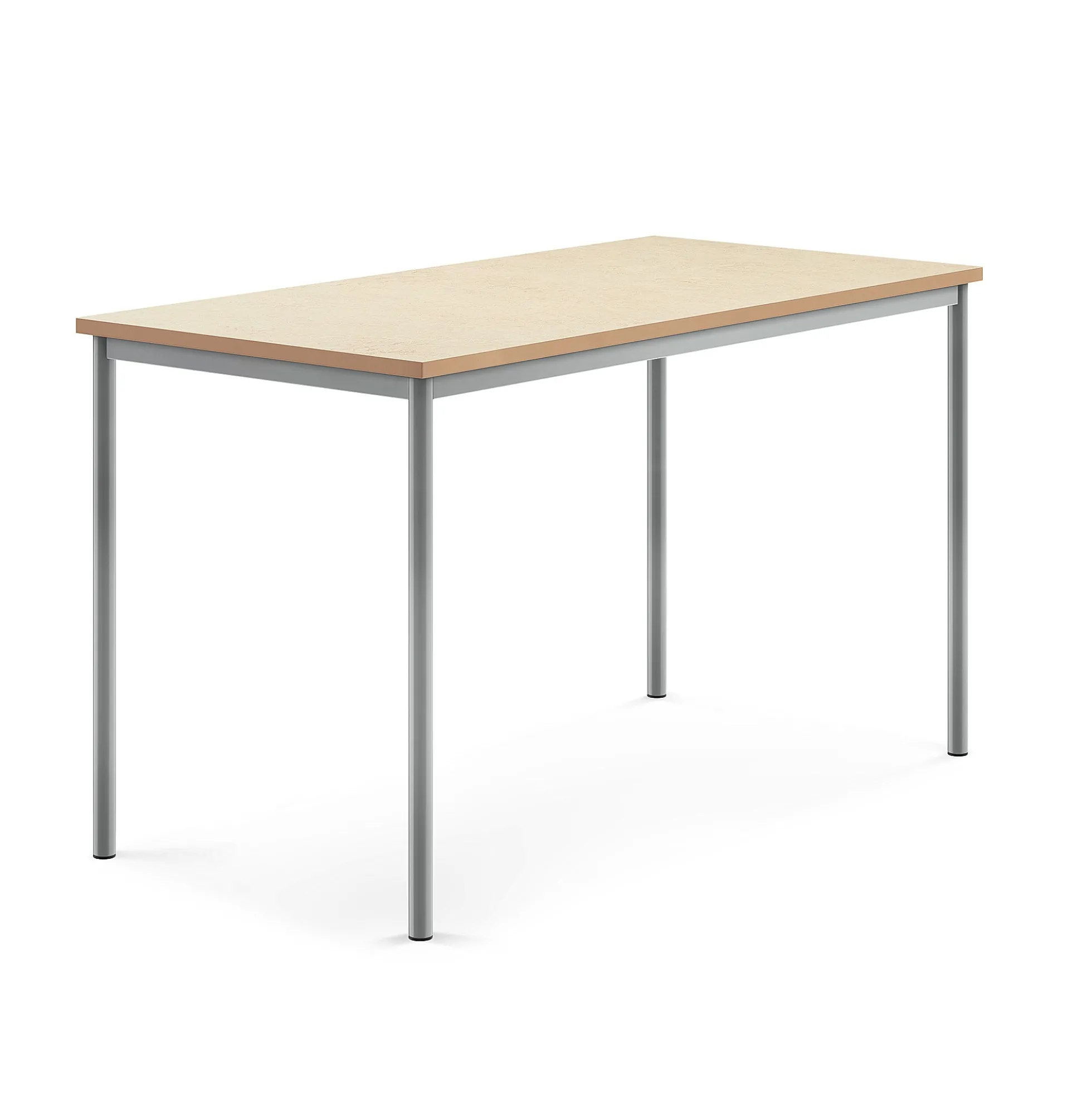 Pöytä SONITUS Ääntä vaimentava linoleumi, 1600x800x900 mm, beige, hopeanharmaa