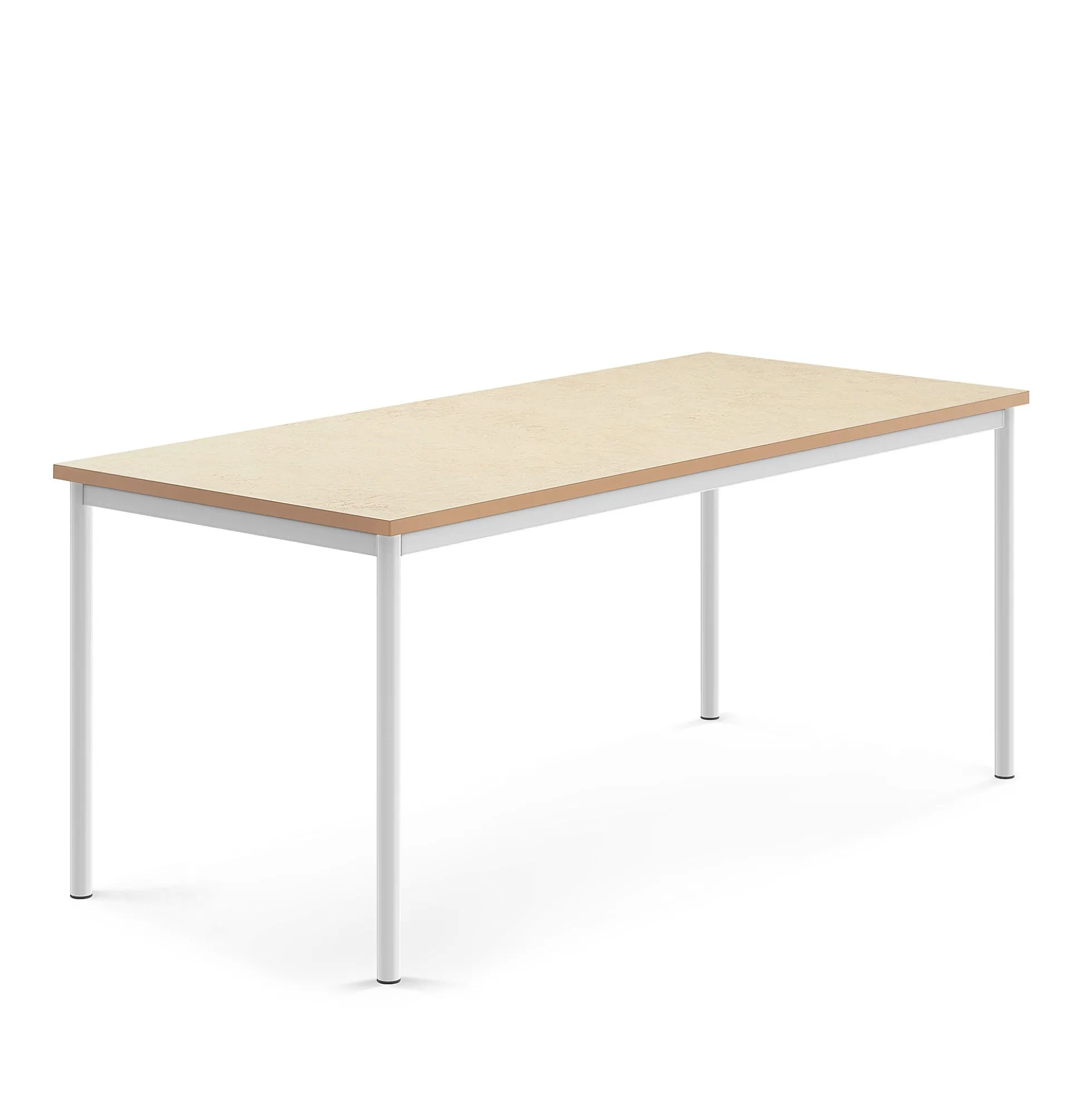 Pöytä SONITUS Ääntä vaimentava linoleumi, 1800x800x720 mm, beige, valkoinen