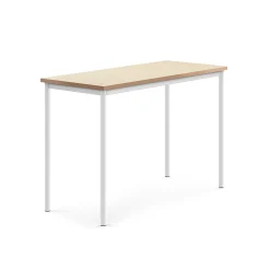 Pöytä SONITUS Ääntä vaimentava linoleumi, 1400x600x900 mm, beige, valkoinen