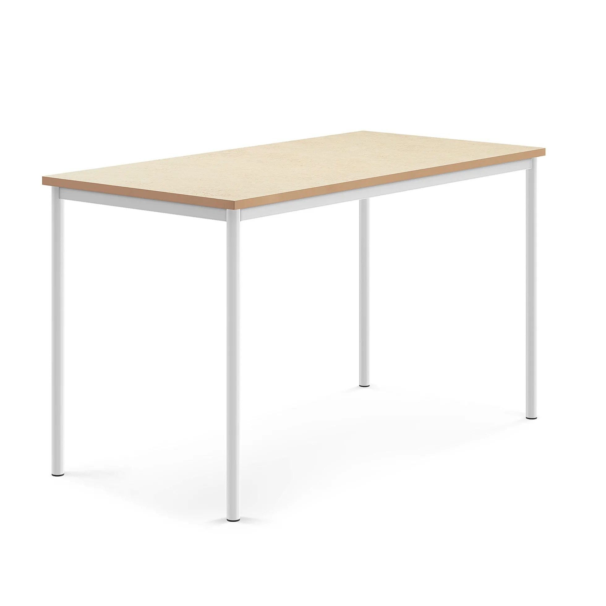Pöytä SONITUS Ääntä vaimentava linoleumi, 1600x800x900 mm, beige, valkoinen