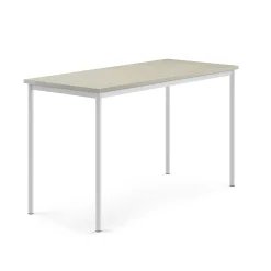 Pöytä SONITUS Ääntä vaimentava linoleumi, 1600x700x900 mm, harmaa, valkoinen