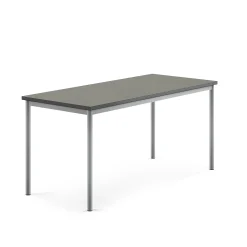 Pöytä SONITUS Ääntä vaimentava linoleumi, 1600x700x720 mm, tummanharmaa, hopeanharmaa