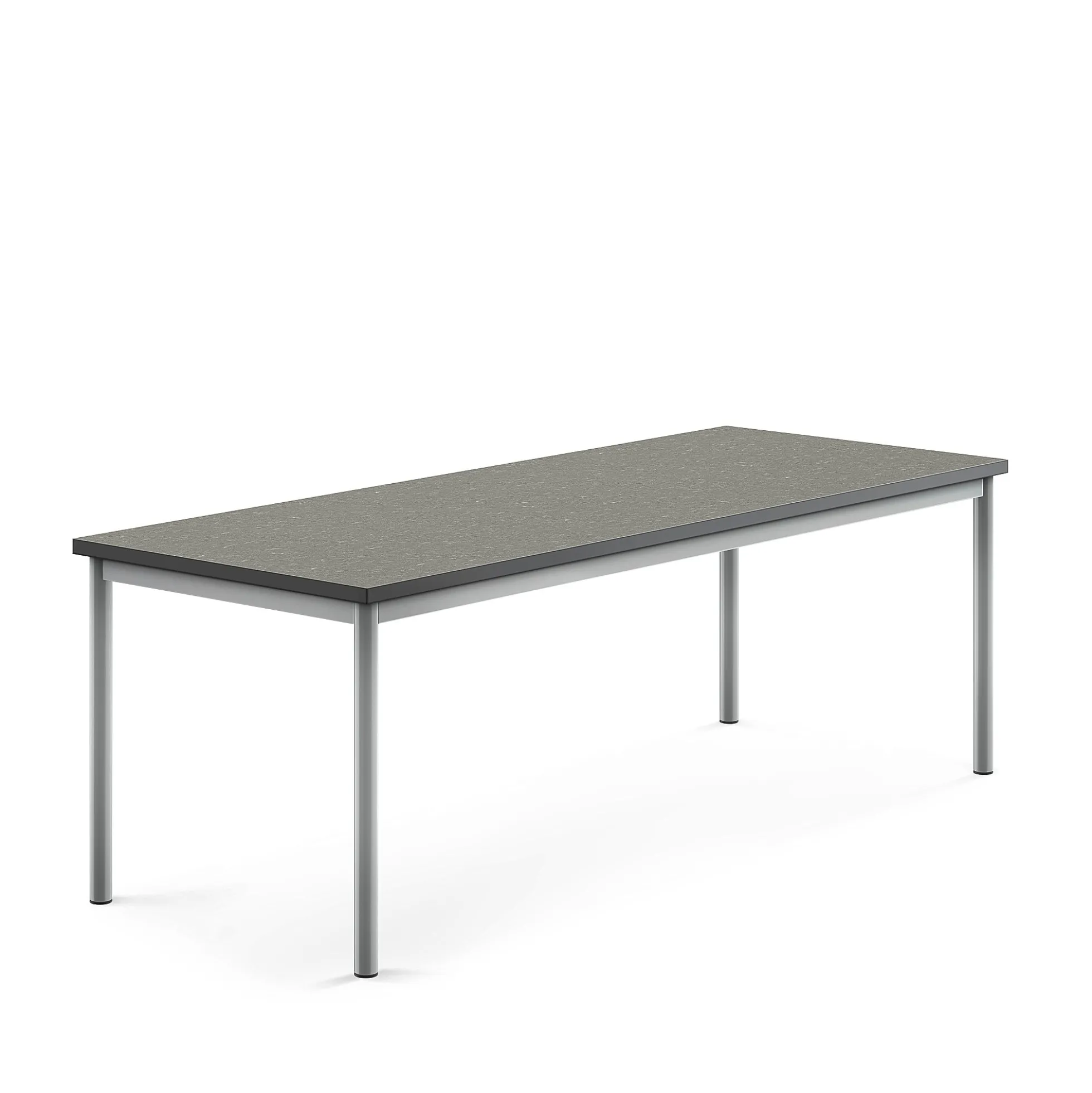 Pöytä SONITUS Ääntä vaimentava linoleumi, 1800x700x600 mm,tummanharmaa, hopeanharmaa
