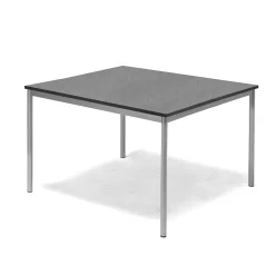 Pöytä SONITUS Ääntä vaimentava linoleumi, 1200x1200x720 mm, tummanharmaa, hopeanharmaa