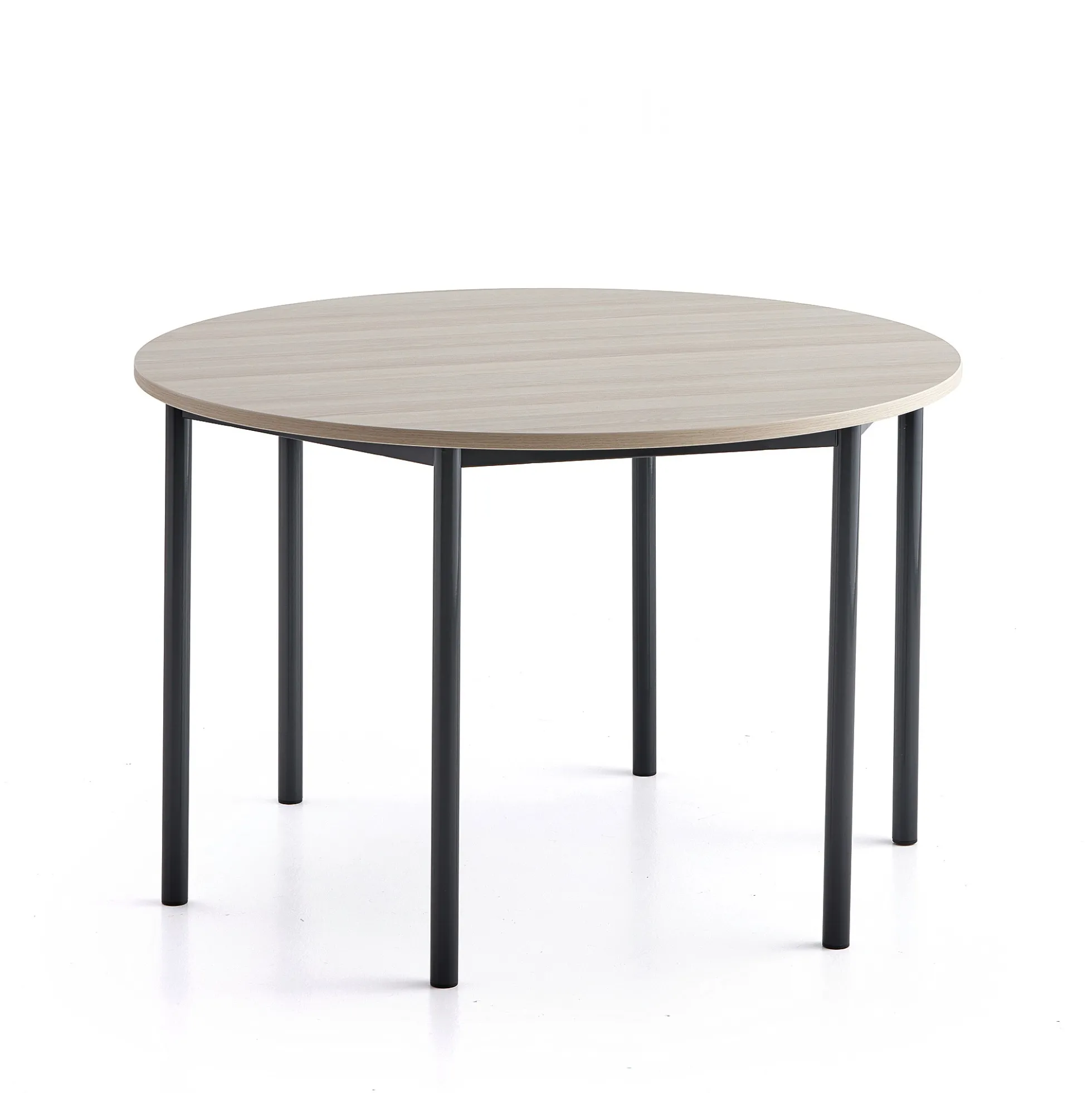 Pöytä SONITUS PLUS Ø1200x760 mm, korkeapainelaminaatti HPL, saarni, antrasiitinharmaa
