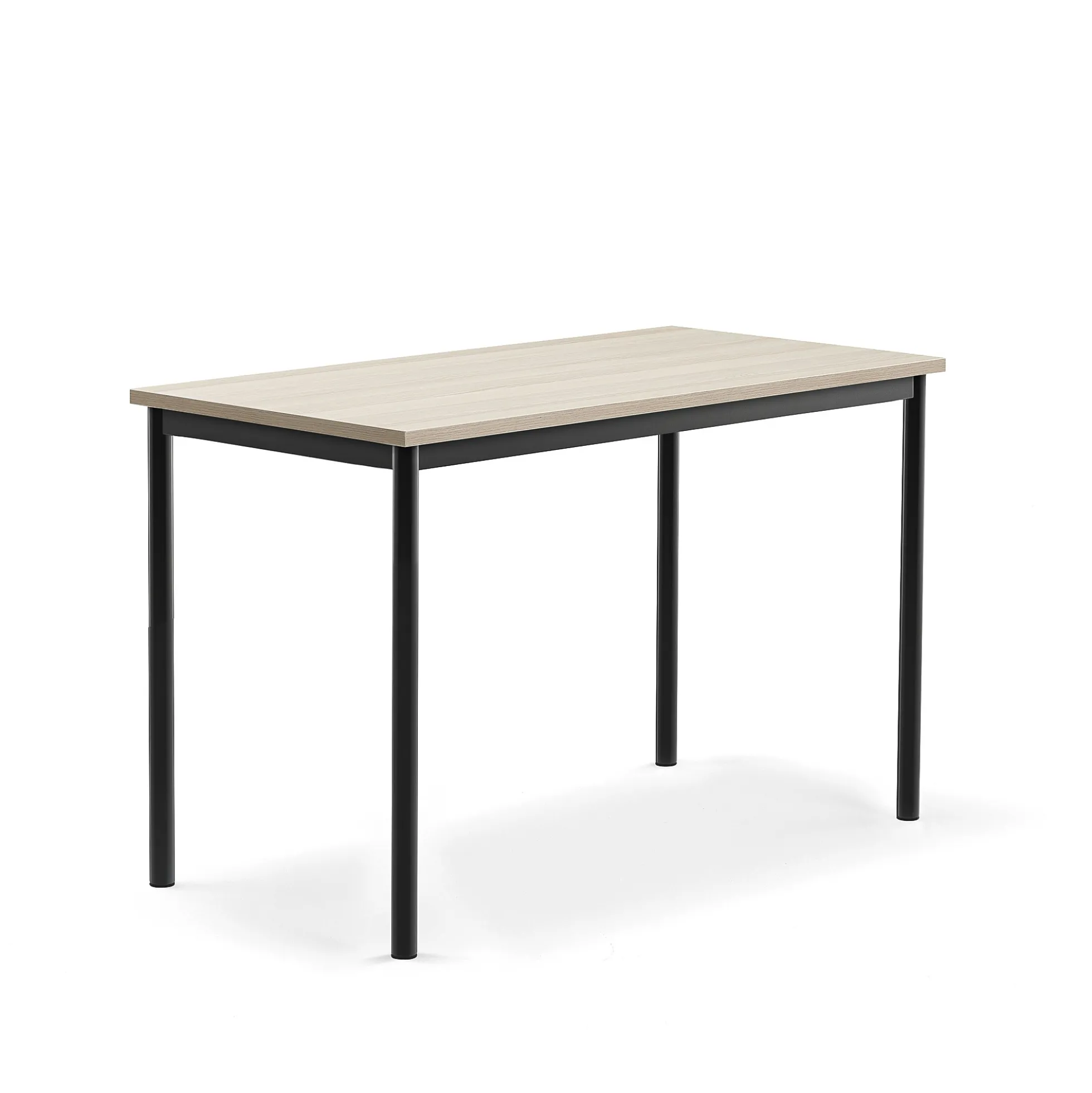Pöytä SONITUS PLUS 1200x600x760 mm, korkeapainelaminaatti HPL, saarni, antrasiitinharmaa