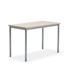Pöytä SONITUS PLUS 1200x600x760 mm, korkeapainelaminaatti HPL, saarni, hopeanharmaa