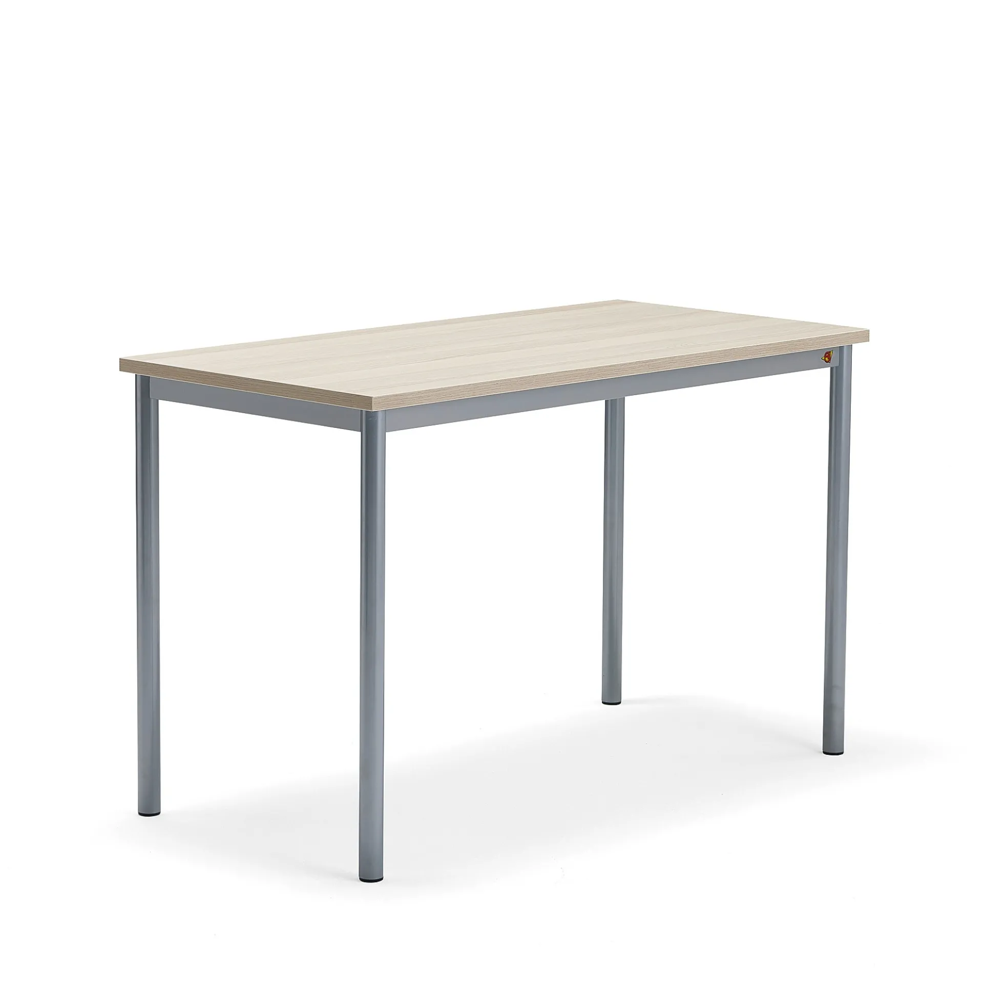 Pöytä SONITUS PLUS 1200x600x760 mm, korkeapainelaminaatti HPL, saarni, hopeanharmaa