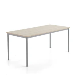 Pöytä SONITUS PLUS 1800x800x760 mm, korkeapainelaminaatti HPL, saarni, hopeanharmaa