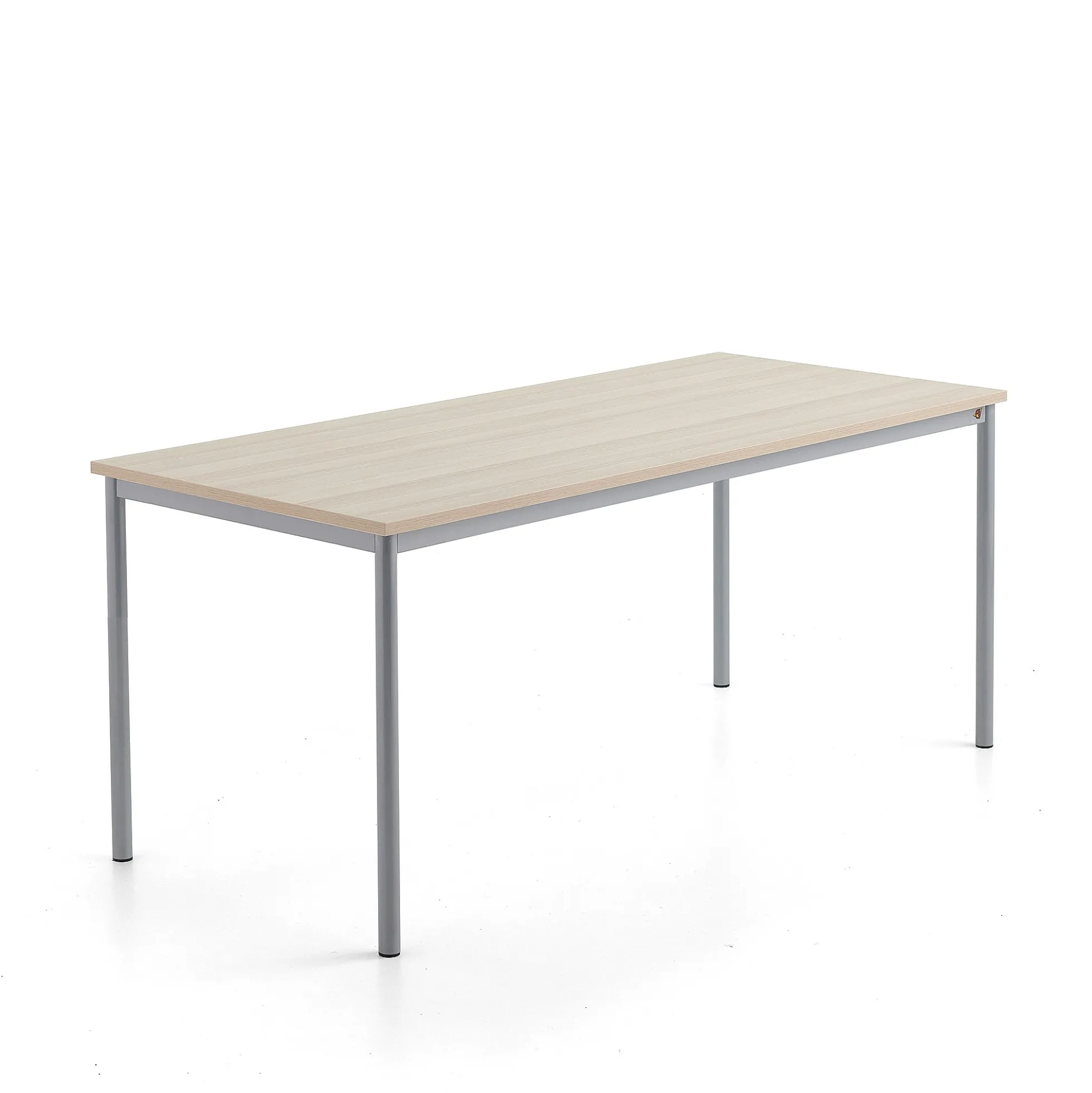 Pöytä SONITUS PLUS 1800x800x760 mm, korkeapainelaminaatti HPL, saarni, hopeanharmaa