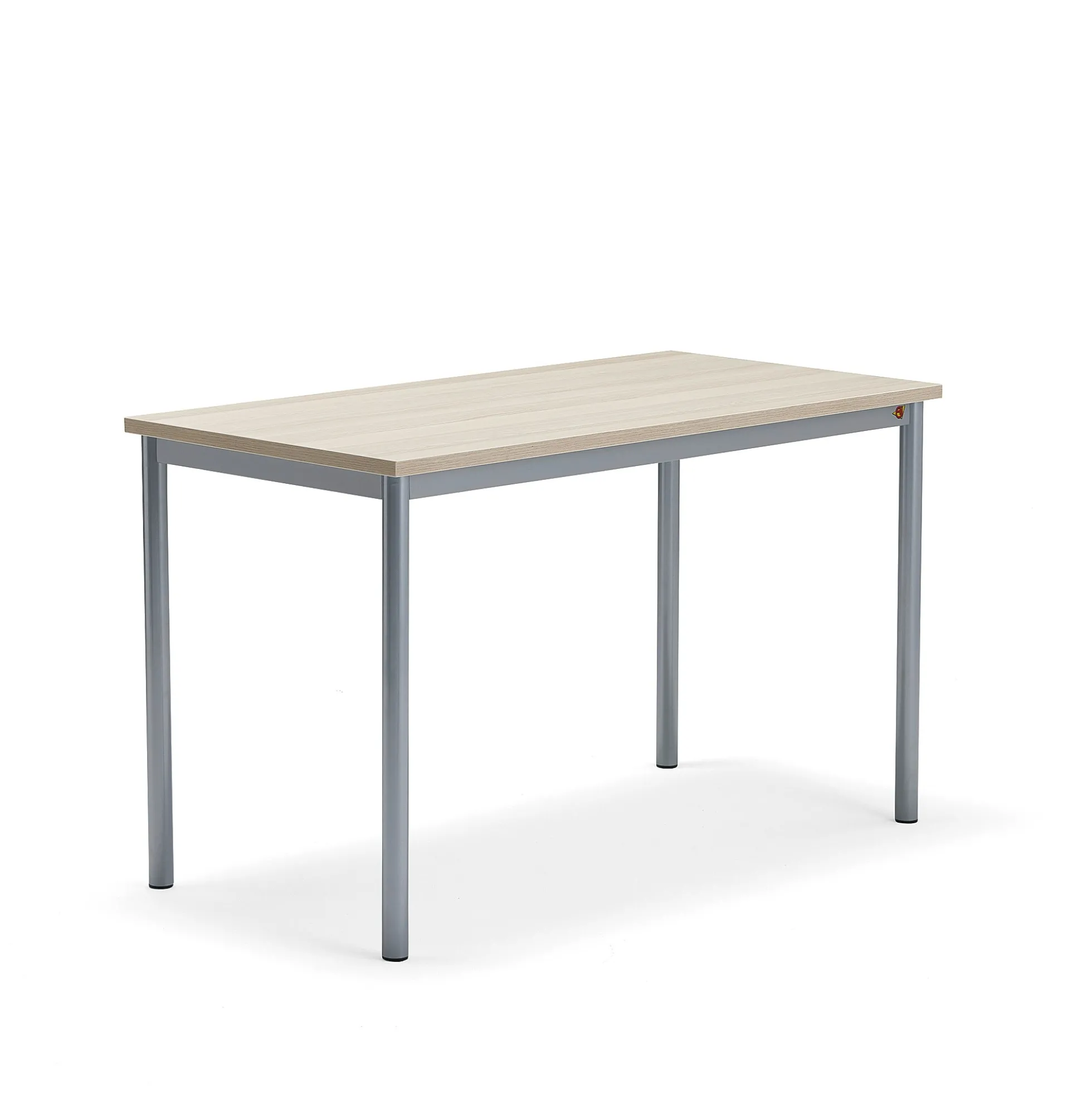 Pöytä SONITUS PLUS 1200x600x720 mm, korkeapainelaminaatti HPL, saarni, hopeanharmaa