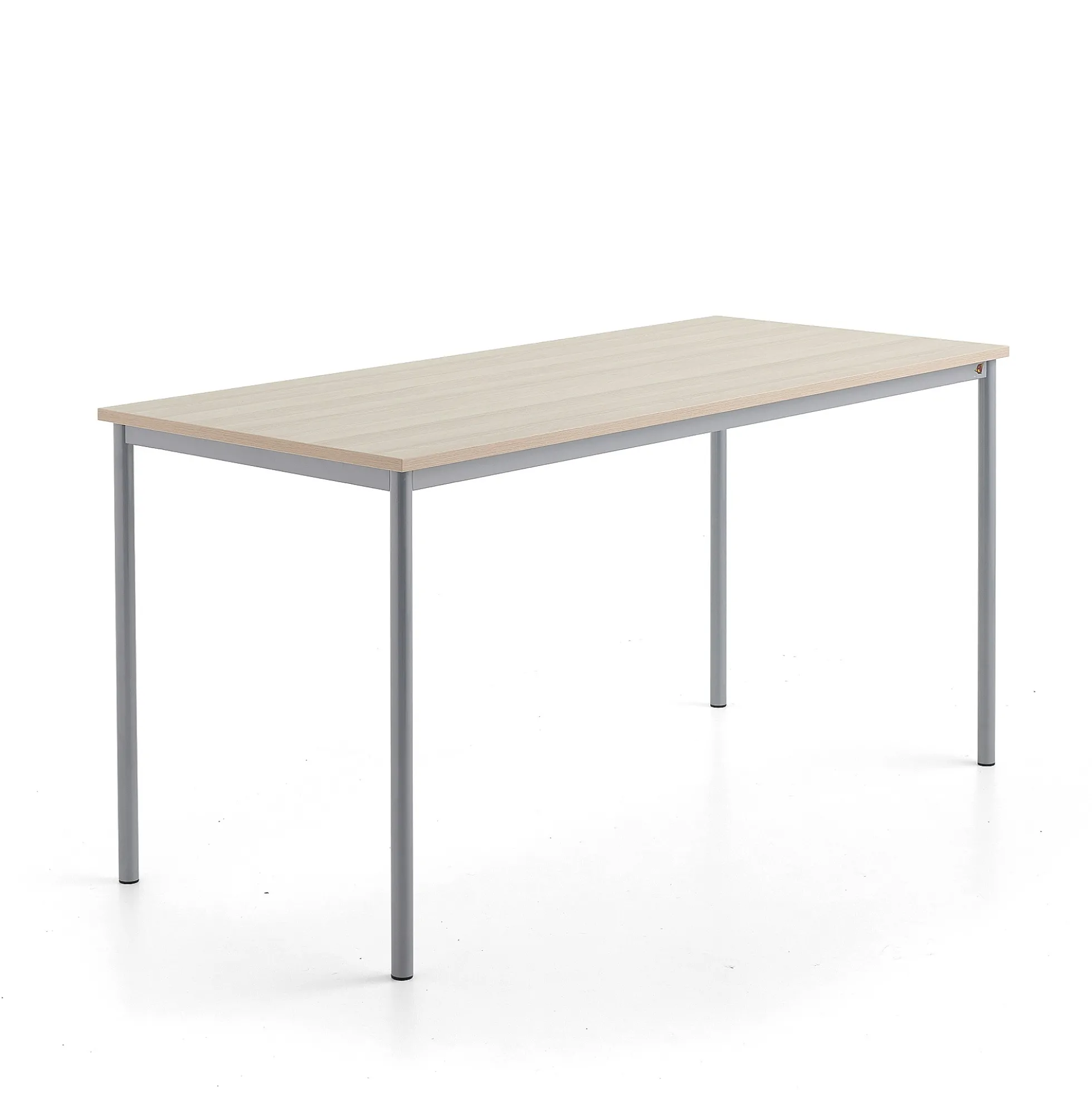 Pöytä SONITUS PLUS 1800x800x900 mm, korkeapainelaminaatti HPL, saarni, hopeanharmaa