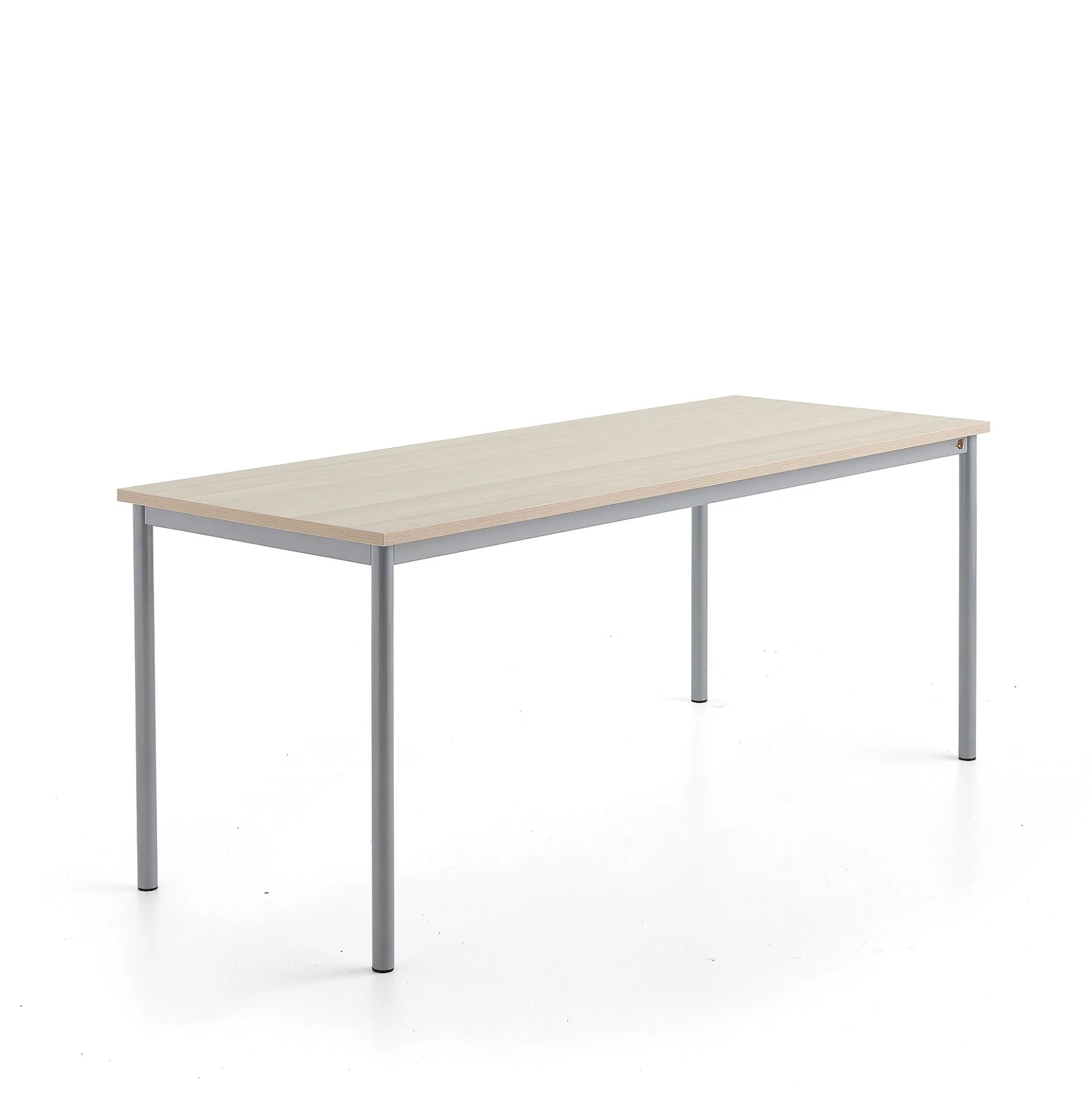 Pöytä SONITUS PLUS 1800x700x760 mm, korkeapainelaminaatti HPL, saarni, hopeanharmaa