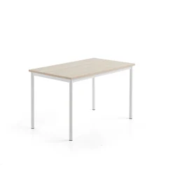 Pöytä SONITUS PLUS 1200x700x720 mm, korkeapainelaminaatti HPL, saarni, valkoinen