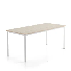 Pöytä SONITUS PLUS 1800x800x760 mm, korkeapainelaminaatti HPL, saarni, valkoinen