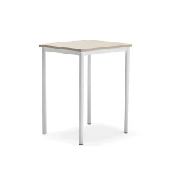 Pöytä SONITUS PLUS 700x600x900 mm, korkeapainelaminaatti HPL, saarni, valkoinen