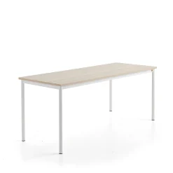 Pöytä SONITUS PLUS 1800x700x760 mm, korkeapainelaminaatti HPL, saarni, valkoinen