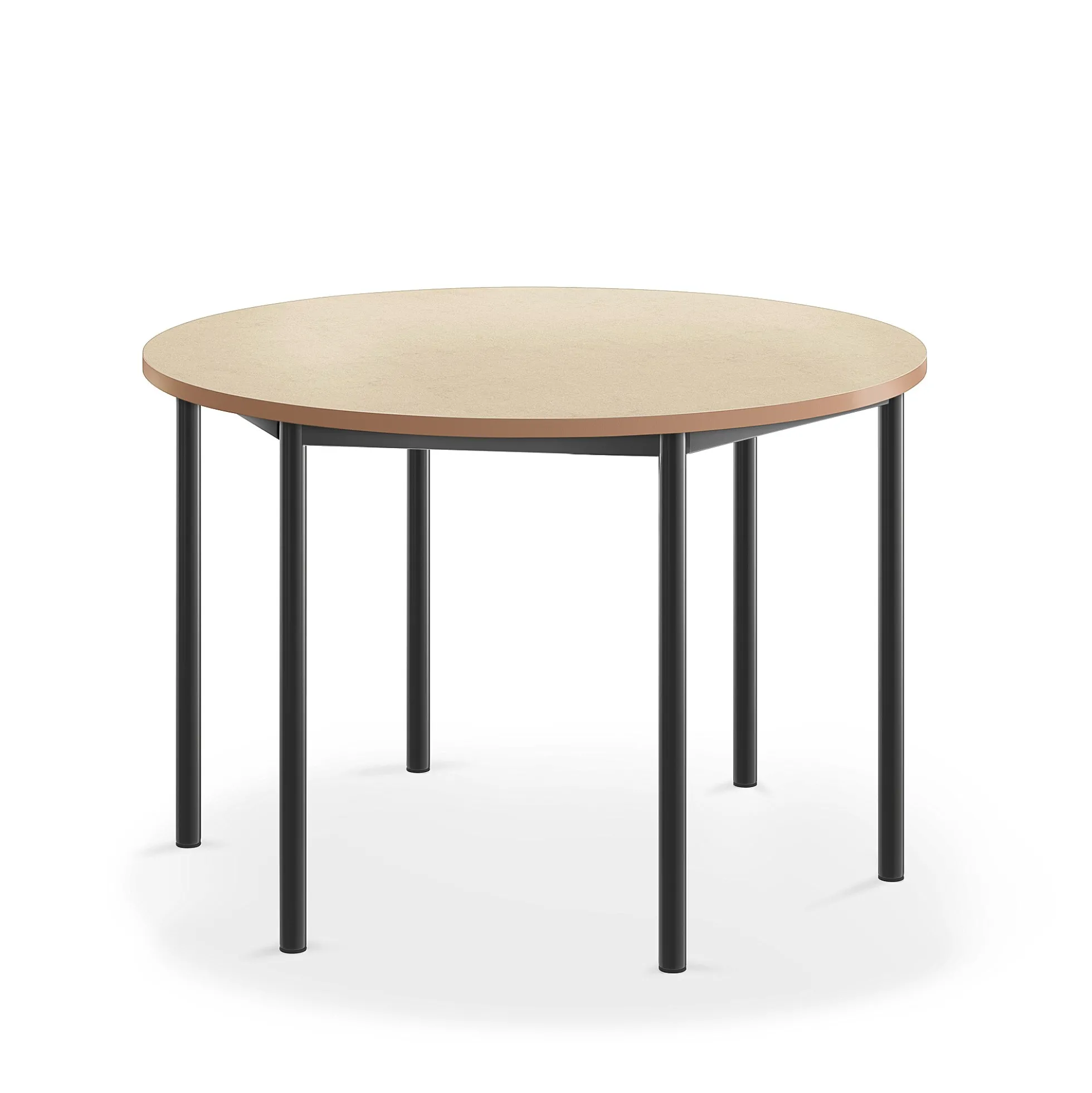 Pöytä SONITUS Pyöreä, Ø 1200x760 mm, beige linoleumi, antrasiitinharmaa