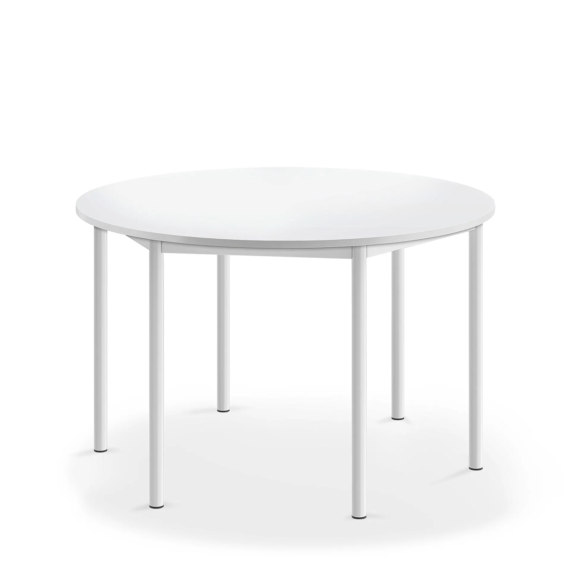 Pöytä SONITUS Pyöreä, Ø1200x720 mm, korkeapainelaminaatti HPL, valkoinen, valkoinen