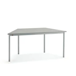Pöytä SONITUS TRAPETS 1600x800x720 mm, harmaa linoleumi, hopeanharmaa