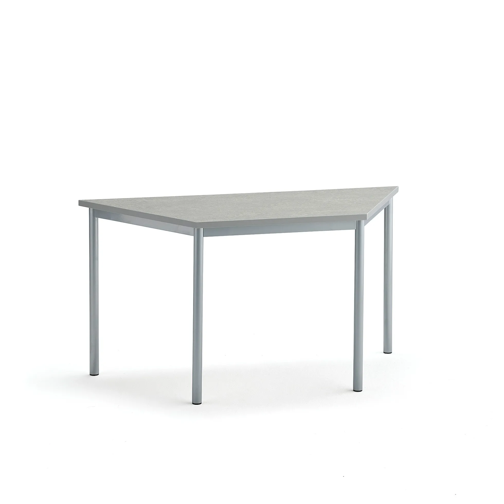Pöytä SONITUS TRAPETS 1400x700x720 mm, harmaa linoleumi, hopeanharmaa
