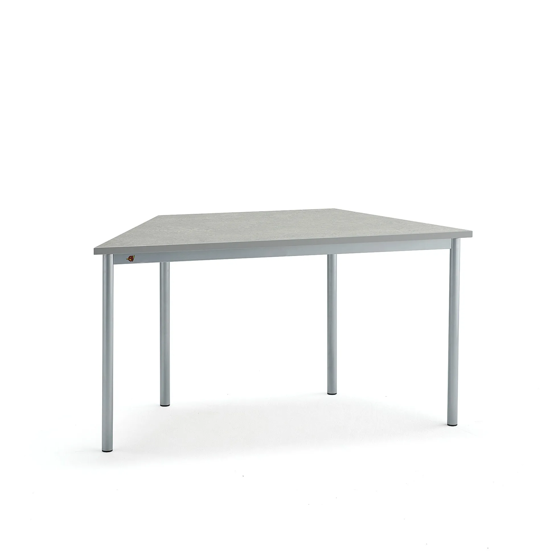 Pöytä SONITUS TRAPETS 1400x700x720 mm, harmaa linoleumi, hopeanharmaa