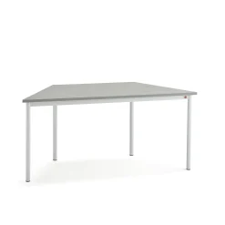 Pöytä SONITUS TRAPETS 1600x800x720 mm, harmaa linoleumi, valkoinen