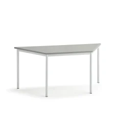 Pöytä SONITUS TRAPETS 1600x800x720 mm, harmaa linoleumi, valkoinen