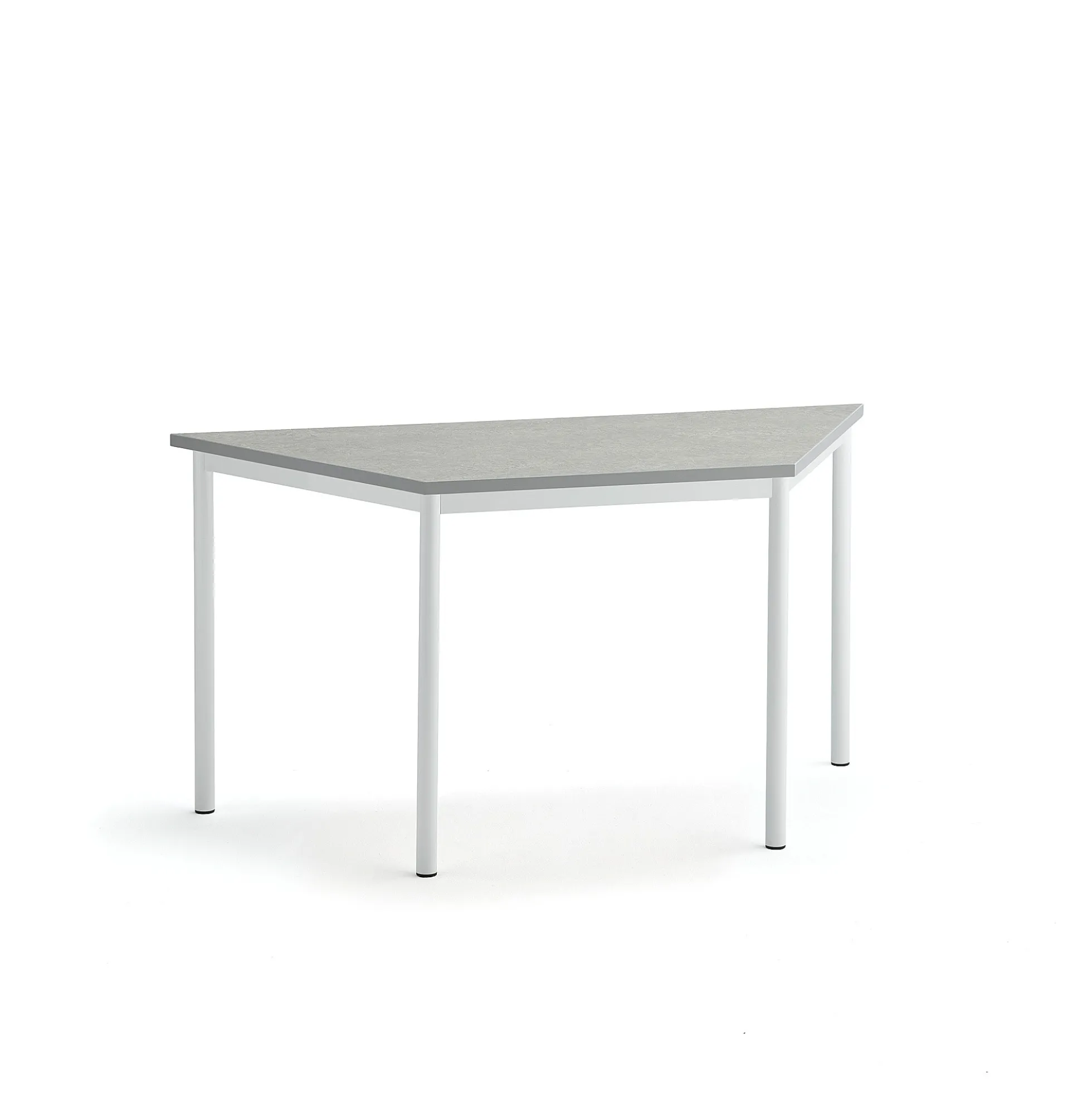 Pöytä SONITUS TRAPETS 1400x700x720 mm, harmaa linoleumi, valkoinen
