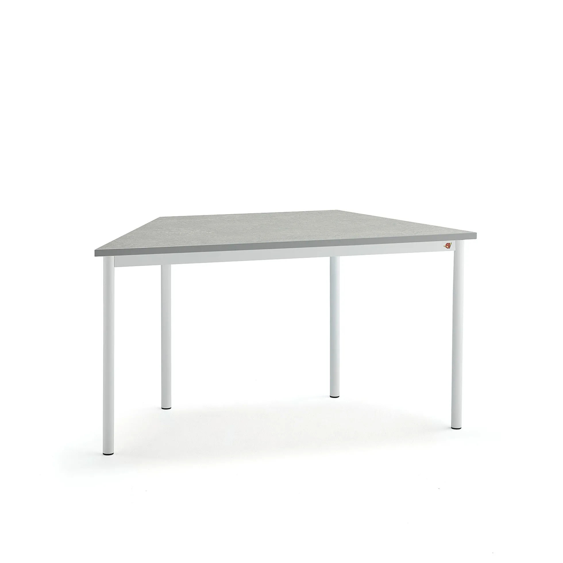 Pöytä SONITUS TRAPETS 1400x700x720 mm, harmaa linoleumi, valkoinen