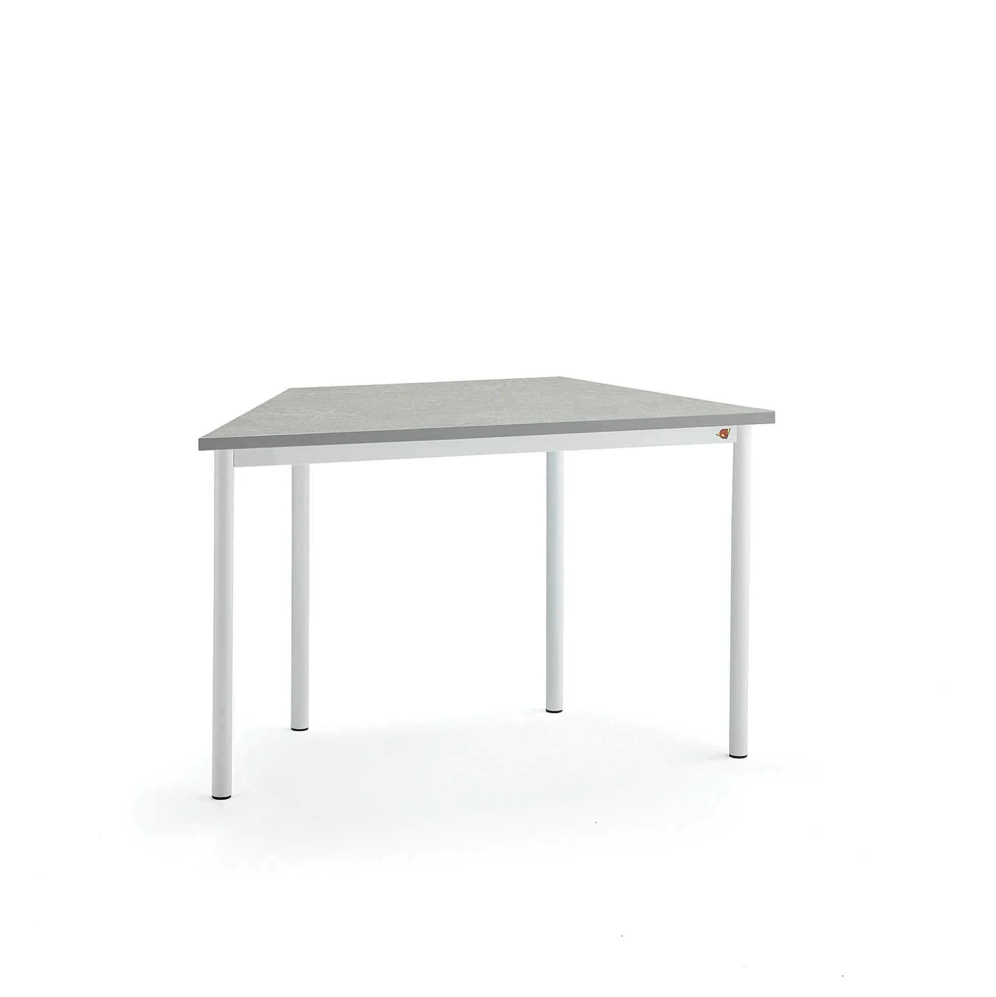 Pöytä SONITUS TRAPETS 1200x600x720 mm, harmaa linoleumi, valkoinen
