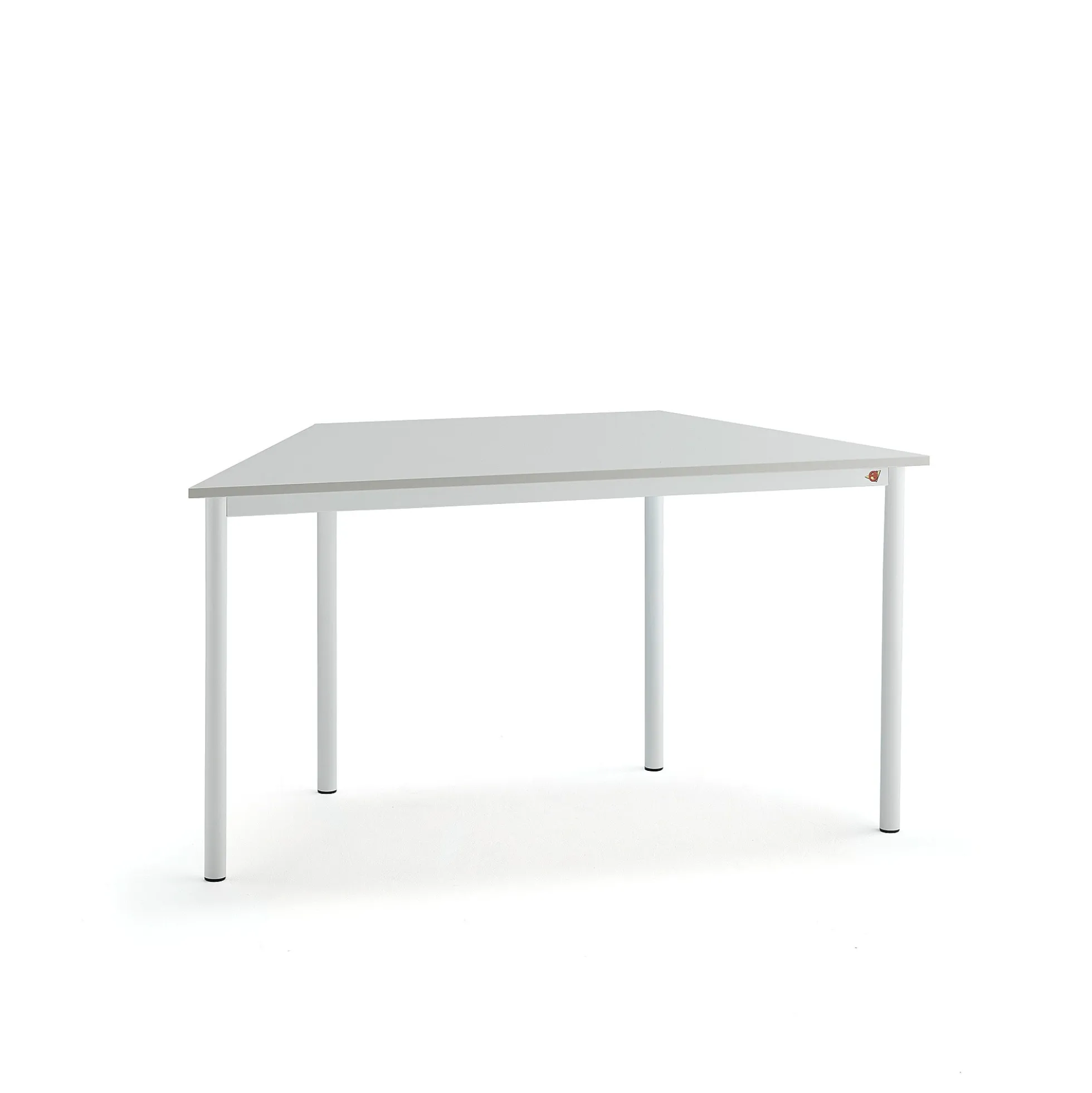 Pöytä SONITUS TRAPETS 1400x700x720 mm, korkeapainelaminaatti HPL, harmaa, valkoinen